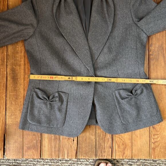 Talbots Kate fit wool pleated collar Women's Charcoal Blazer size 10 - Picture 4 of 8